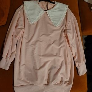 Baby pink peter pan collar shirt dress